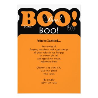 Boo! Halloween Party Personalized Announcement
