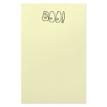 BOO! In Black Outlined Shaky Letters. Custom Stationery