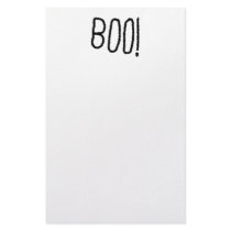 Boo! Jagged Black Letters. Halloween. Customized Stationery