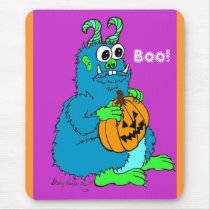 Boo Monster with Pumpkin Mousepad by SherryHolderHunt Boo Monster with Pumpkin Mousepad