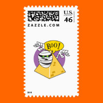 boo mummy and pyramid postage
