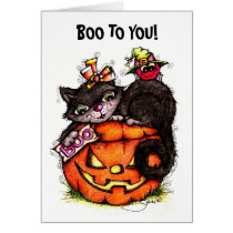 BOO TO YOU Halloween Greeting Card cards