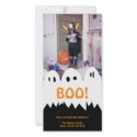 BOO white ghost trio orange Halloween greeting photocard