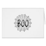 Boo written in spider web greeting cards