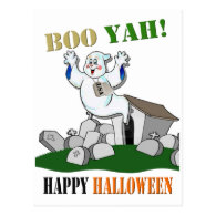 Boo Yah! Happy Halloween Postcard