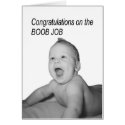 Boob Job Baby Congratulations cards