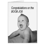Boob Job Baby Congratulations cards