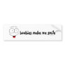 Boobies Make Me Smile Bumper Sticker