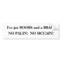 Boobs and Brain Bumper Sticker bumper stickers