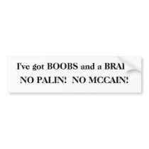 Boobs and Brain Bumper Sticker bumper stickers