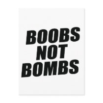 BOOBS NOT BOMBS postcards by Politicaltshirts BOOBS NOT BOMBS postcards