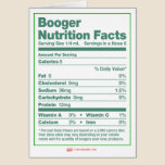 Booger Nutrition Facts Holiday Greeting Card cards