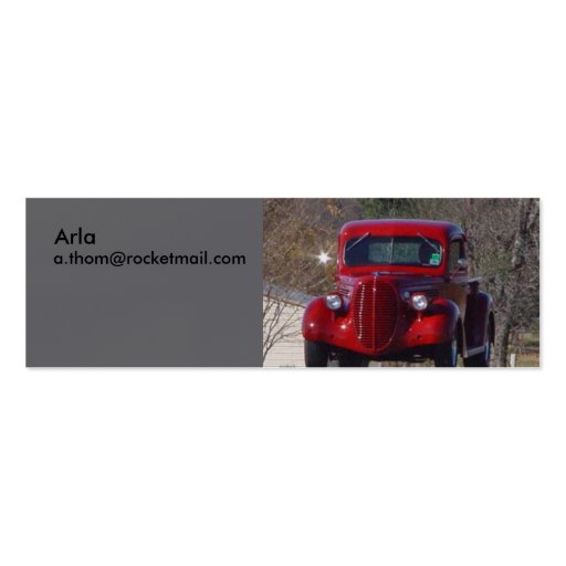 booger_red_truck, Arla, a.thom@rocketmail.com, ... Business Card Template (front side)