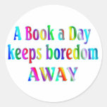 Book a Day Round Stickers