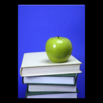 Book and apple invitations