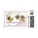 Book & Birds Vintage Birthday Card postage by pinkalmond Book & Birds Vintage Birthday Card postage