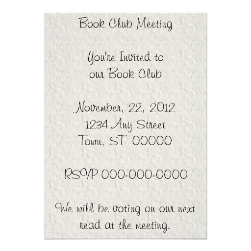 Book Club Meeting Invite