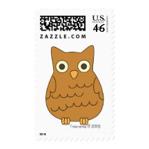 Book Club Owl Postage Stamps