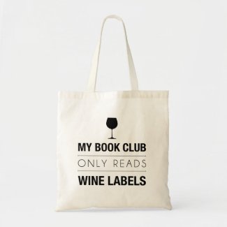 Book Club Reads Wine Labels Bag