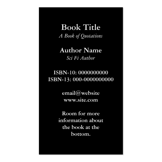 Book Cover Business Card