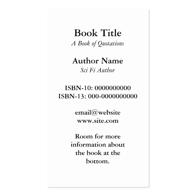 Book Cover Business Card