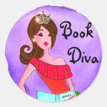 Book Diva stickers / Brunette Diva