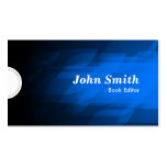 Book Editor - Modern Dark Blue Business Card