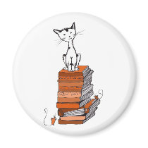 Book kitty magnets by MayaDevi Book kitty magnets