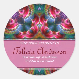 Book Label : Colourful Fantasy Fractal Sticker