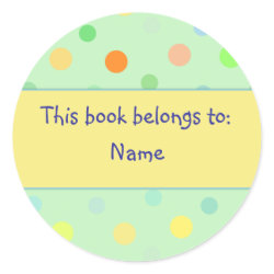 Book Label - Polka Dot Design sticker