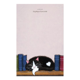 Book Love | Cat on a Book Shelf Note Paper Stationery
