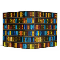Book Lovers & Librarians Colorful Books on Shelf Vinyl Binder