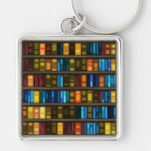 Book Lovers & Librarians Colorful Books on Shelf Keychains
