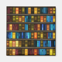 Book Lovers & Librarians Colorful Books on Shelf Refrigerator Magnet