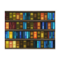 Book Lovers & Librarians Colorful Books on Shelf Post Card