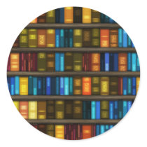 Book Lovers & Librarians Colorful Books on Shelf Sticker