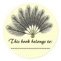Book Name Plate Sticker (Fantasy Feather Mask) by ZazzleCelebrations Book Name Plate Sticker (Fantasy Feather Mask)