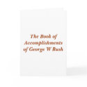 Book of Accomplishments of George W Bush cards