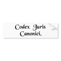 Book of canon law bumper stickers