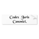 Book of canon law bumper stickers