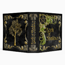 Book Of Shadows Black with Gold & Green Highlights 3 Ring Binders