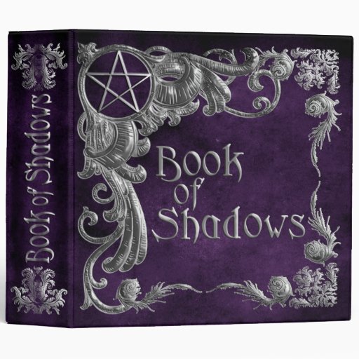 Book Of Shadows Purple with Silver Highlights 3 Ring Binder | Zazzle