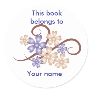 Book Plate - Digital Flowers Sticker sticker