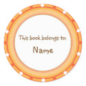 Book Plate - Orange Design stickers