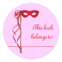 Book Plate Sticker (Red Ribbon Mask)