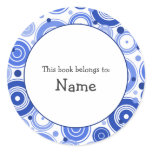 Book plate with blue retro design Book plate with blue retro design