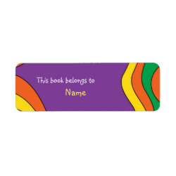 Book plate with colorful modern abstract shapes label
