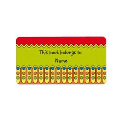 Book plate with colorful modern abstract shapes label