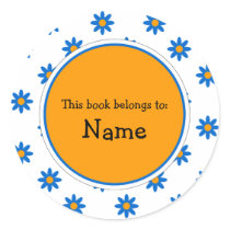 Book Plate with cute flower design stickers by karanta Book Plate with cute flower design stickers