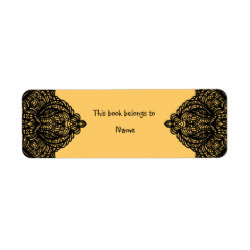 Book plate with doodle design label